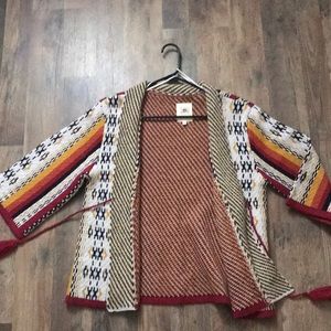 Rip Curl Aztec Pattern Oversize Cardigan Sweater